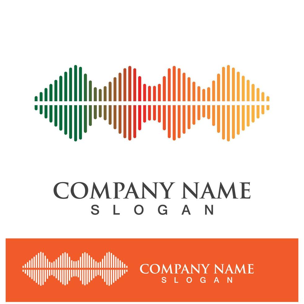 Sound waves set vector illustration