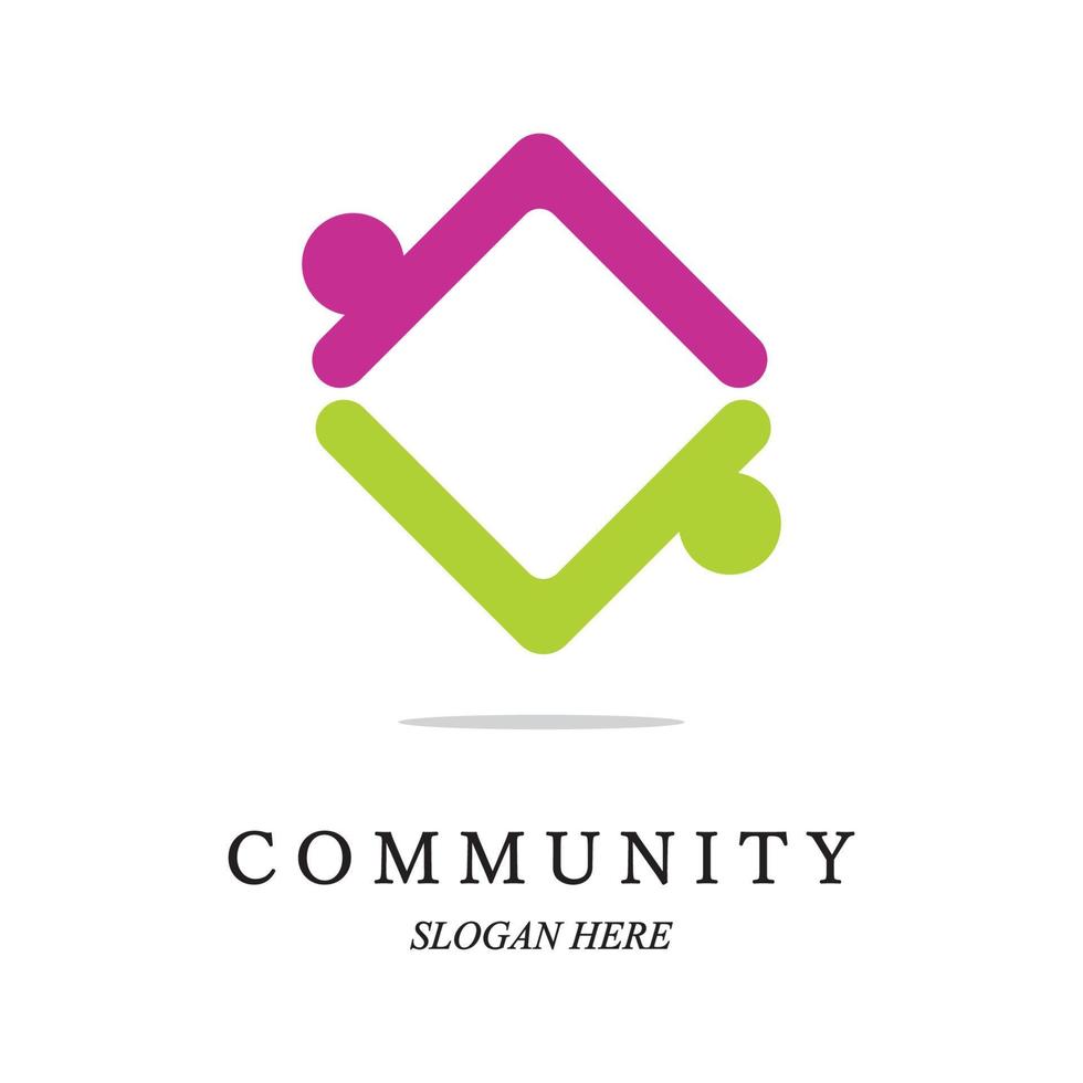 Team work logo template. Concept of community friendship, unity. Isolated on white background. Vector illustration