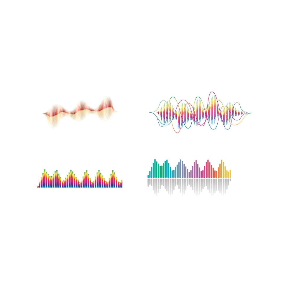 conjunto de ondas de sonido ilustración vectorial vector