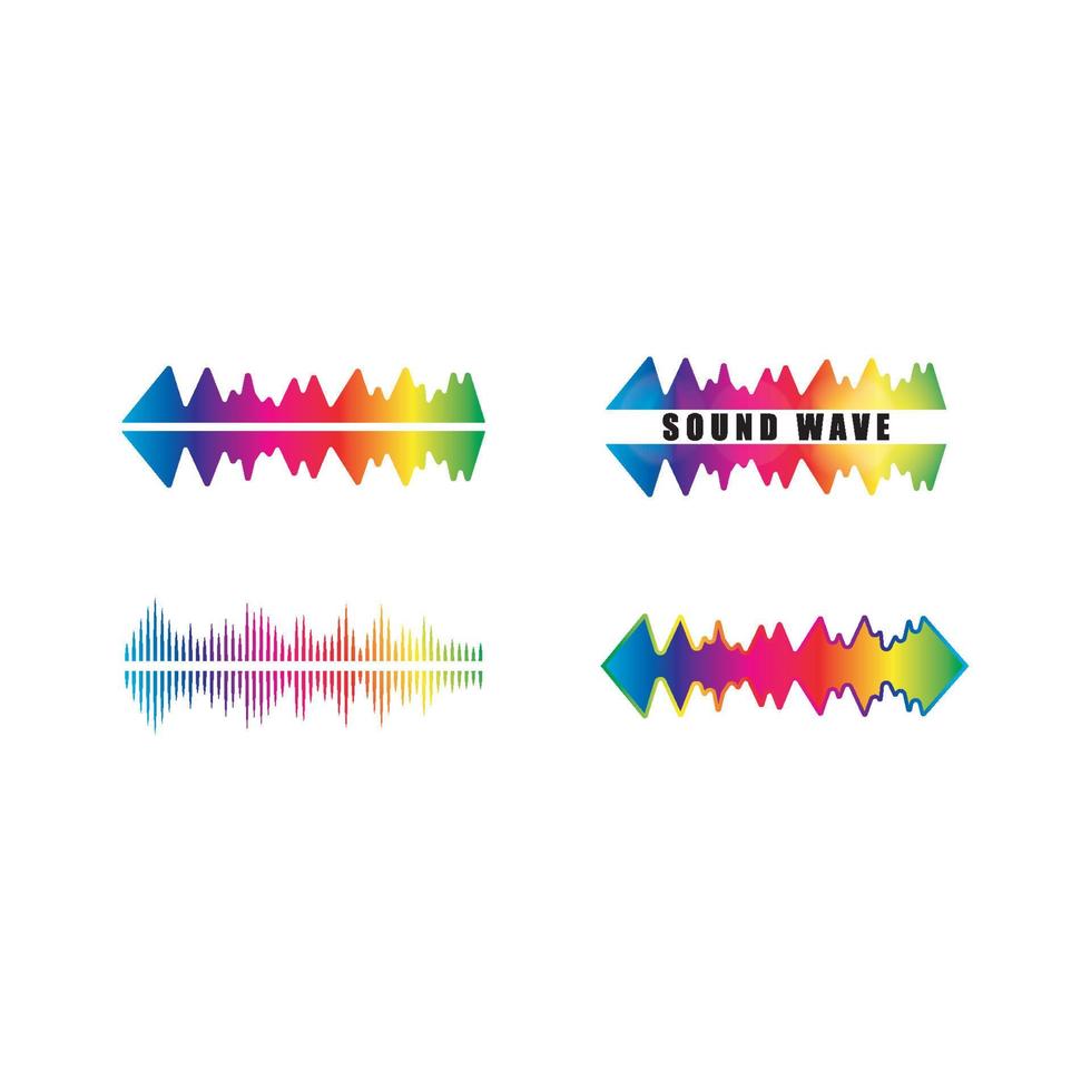 Sound waves set vector illustration