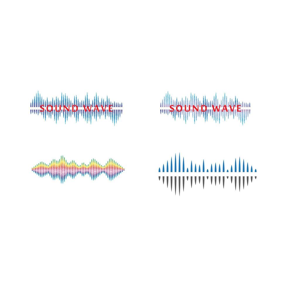 Sound waves set vector illustration