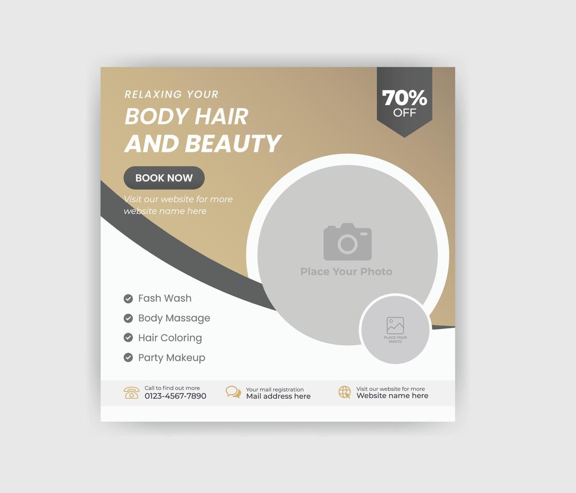Beauty Salon Spa treatment wellness social media Post template Design vector