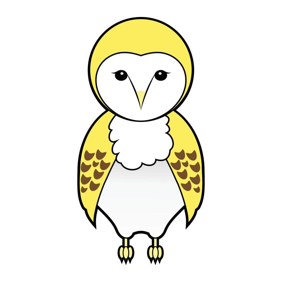 barn owl or Tyto alba character vector designs