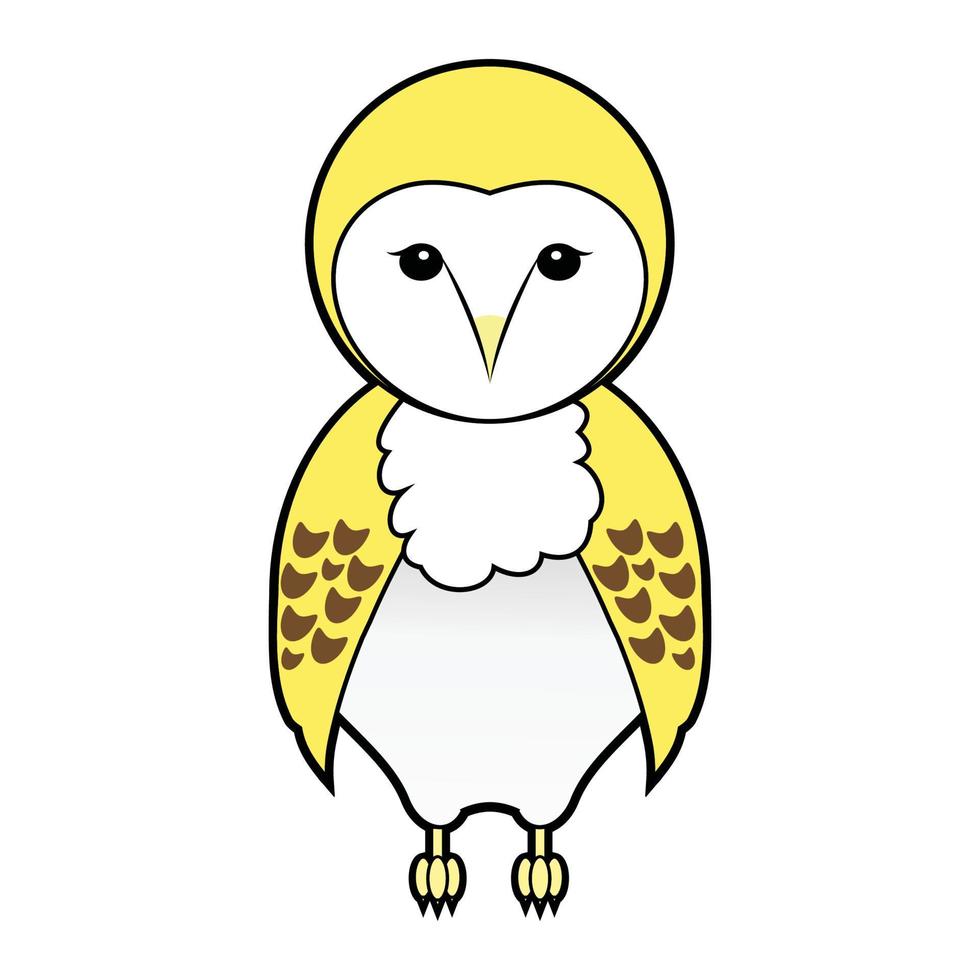 barn owl or Tyto alba character vector designs