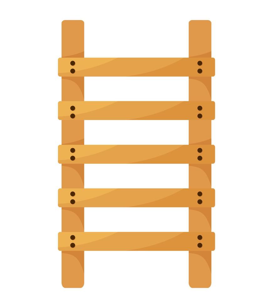 icono de dibujos animados de escalera de madera aislado sobre fondo blanco. vector