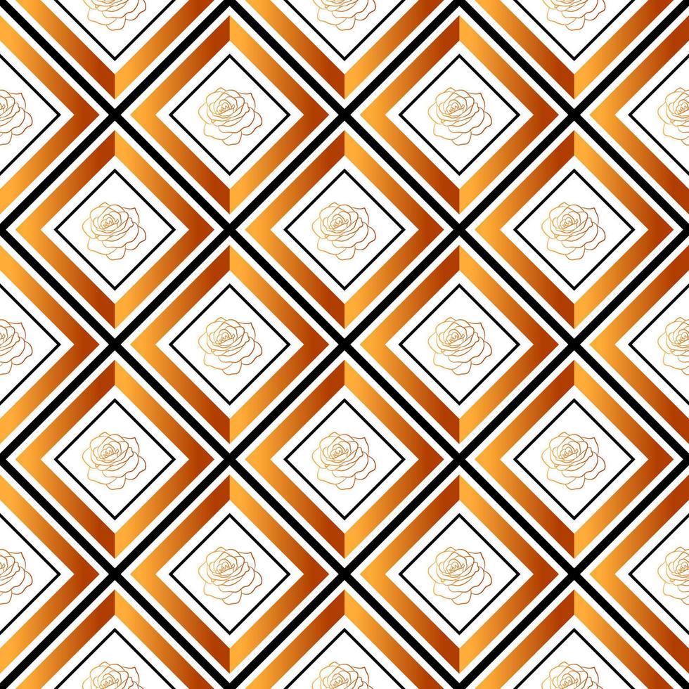 Golden luxury seamless pattern. Vector fabric print template. At deco style rhombus ornament. Geometric checkered carpet background.