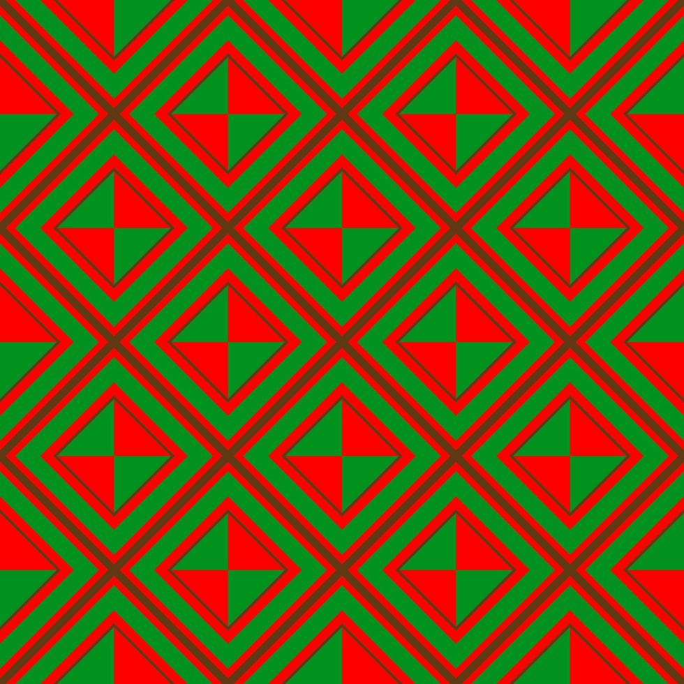 Plaid seamless pattern. Vector fabric print template. Scottish style green and red rhombus ornament. Geometric checkered carpet background.