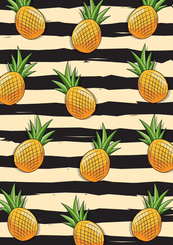 Ilustración de vector de patrón de fruta de piña