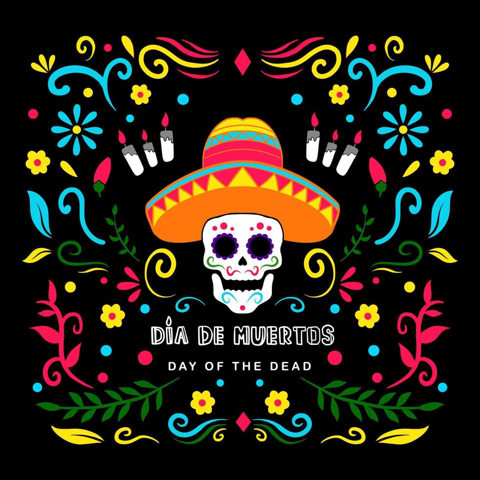Dia De Los Muertos Background Template vector