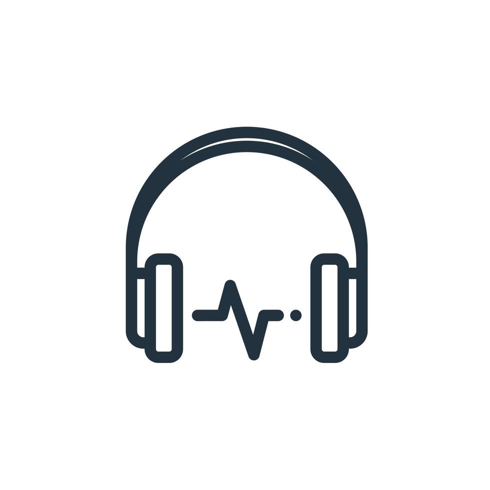 icono de auriculares aislado en un fondo blanco. símbolo de auriculares para aplicaciones web y móviles. vector