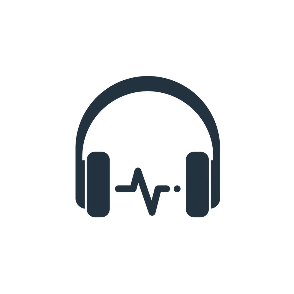 icono de auriculares en un moderno estilo plano aislado en fondo blanco. símbolo de auriculares para aplicaciones web y móviles. vector
