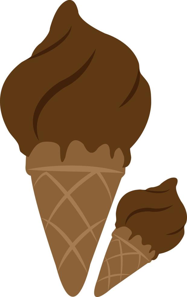 helado de chocolate aislado sobre fondo blanco. vector