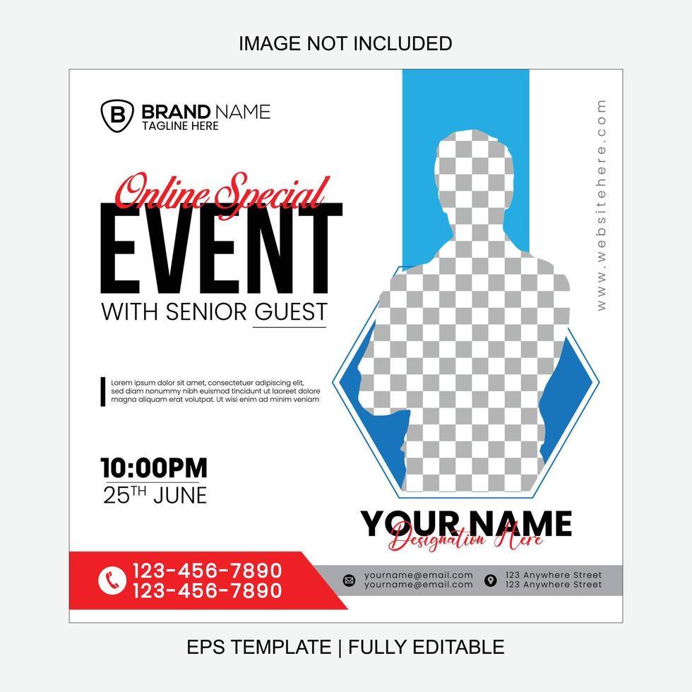 Social Media Online Special Event Banner Template vector