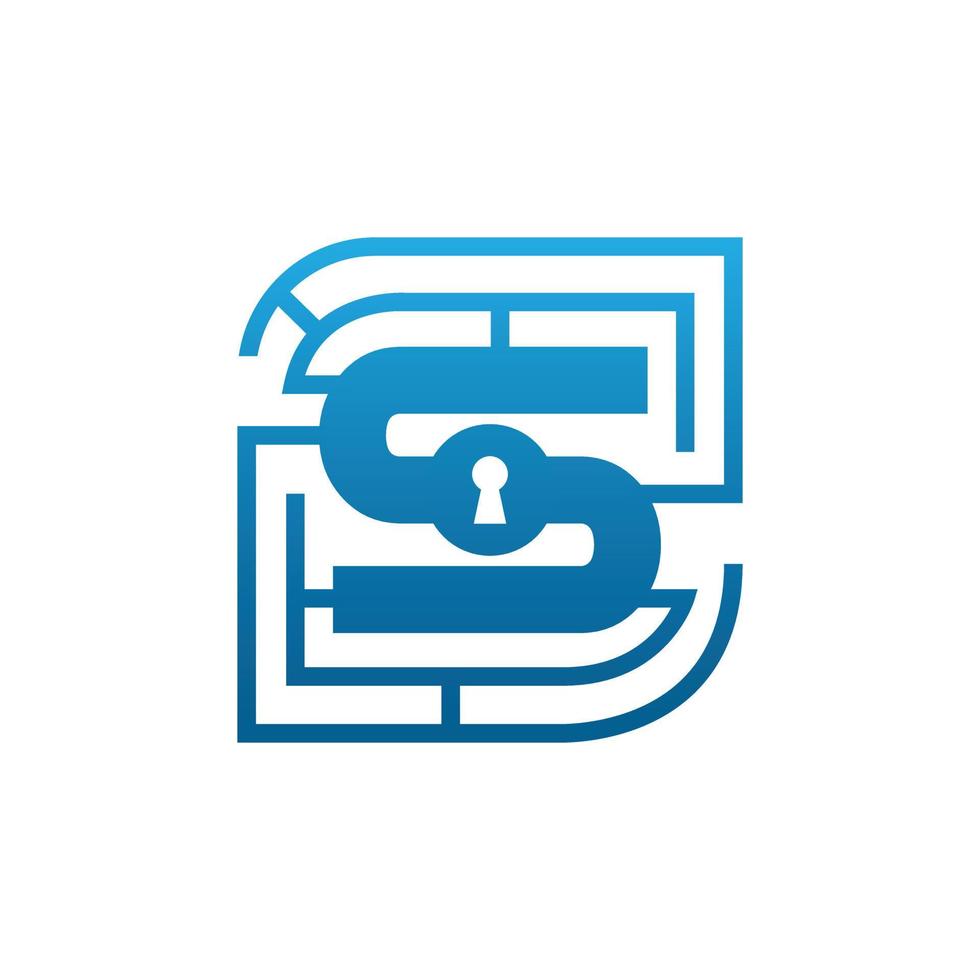 Initial letter S security logo design template vector