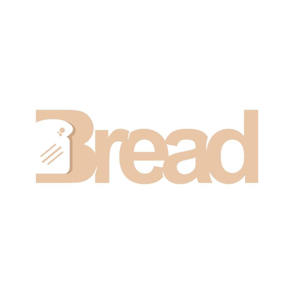 Simple modern bread typography bakery logo vector