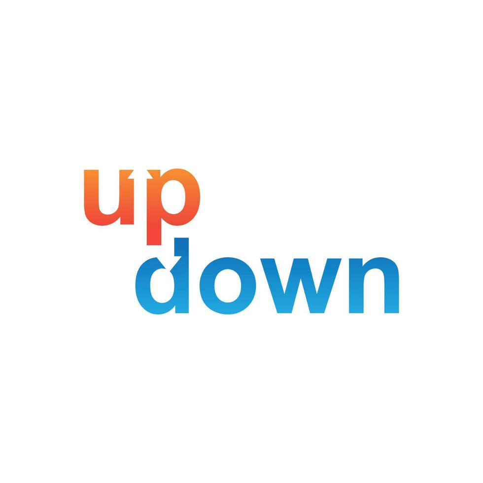Up and down lettering typography logo vector