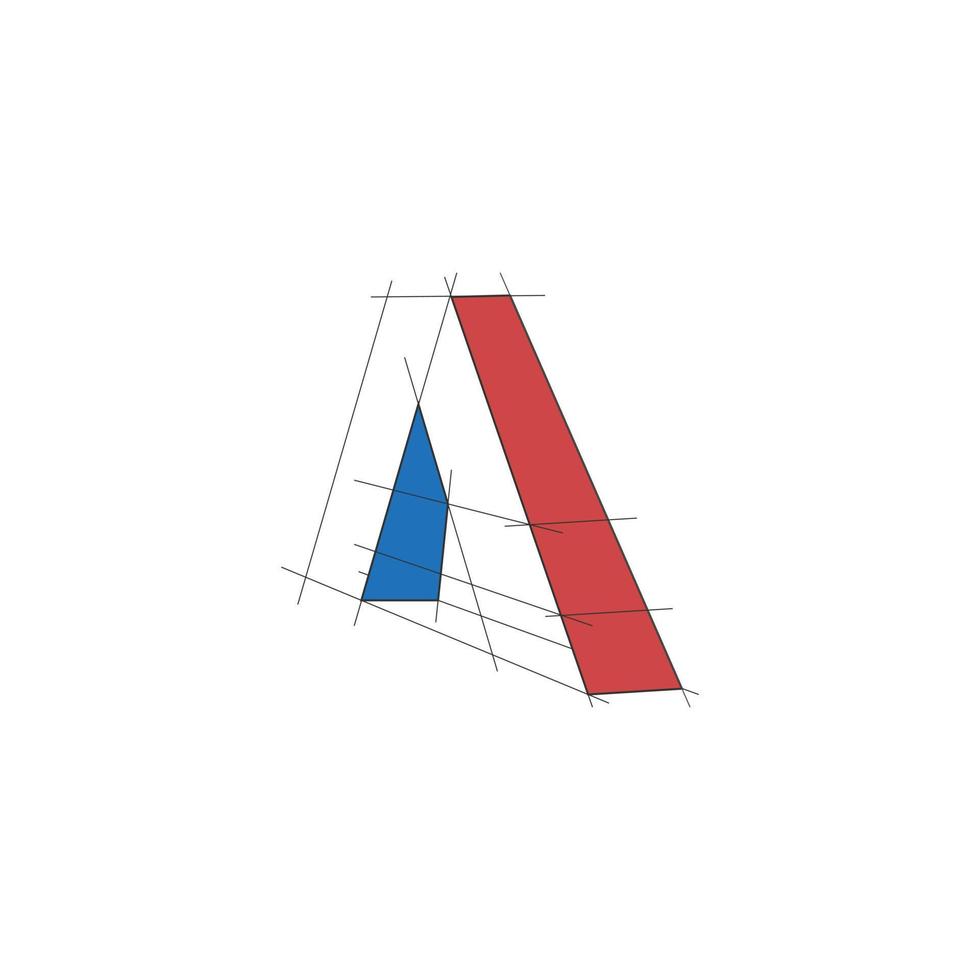 Letter A grid line architecture realty logo vector