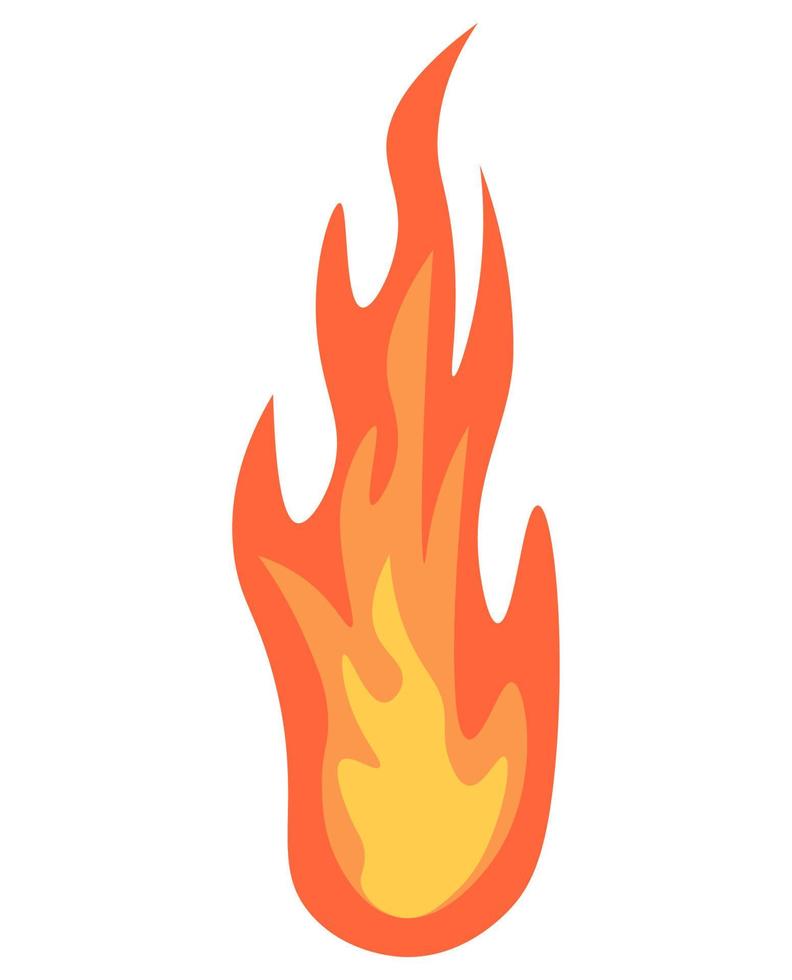 Flame Fire Icon. Colorful vector illustration isolated on white ...