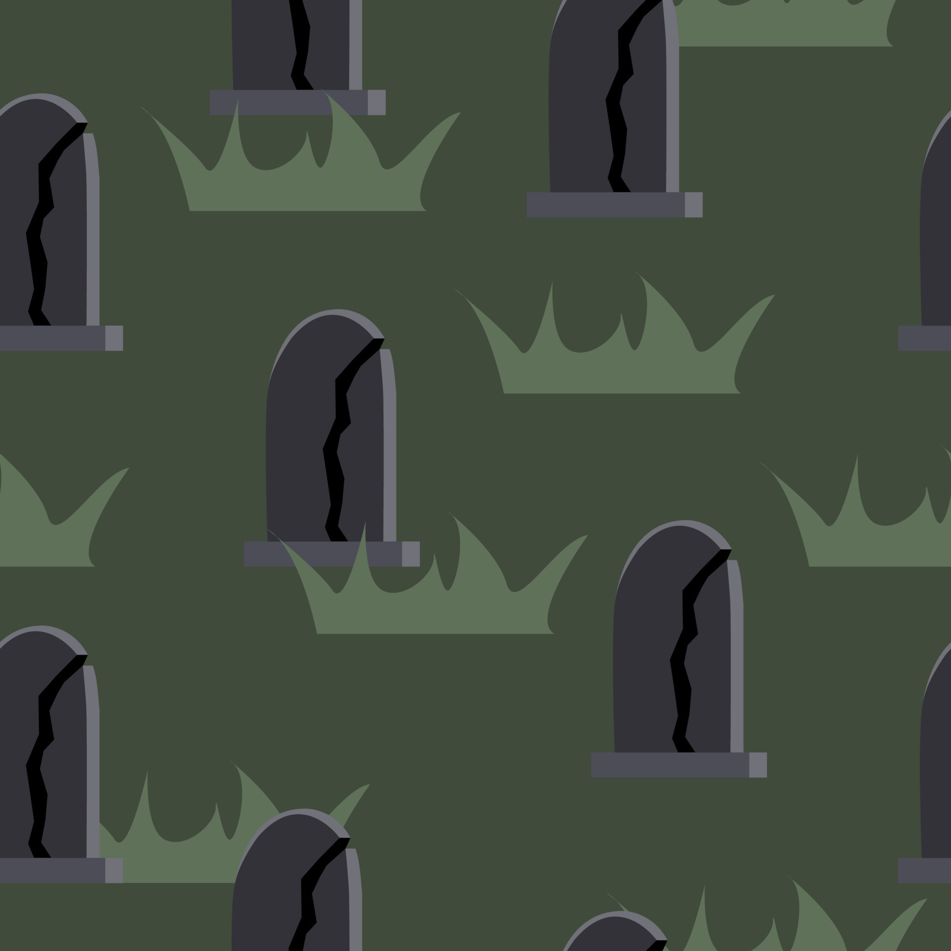 Graveyard. Seamless pattern illustration. Gravestone. Headstone