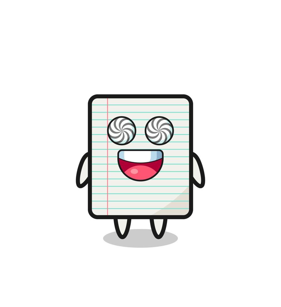 lindo personaje de papel con ojos hipnotizados vector