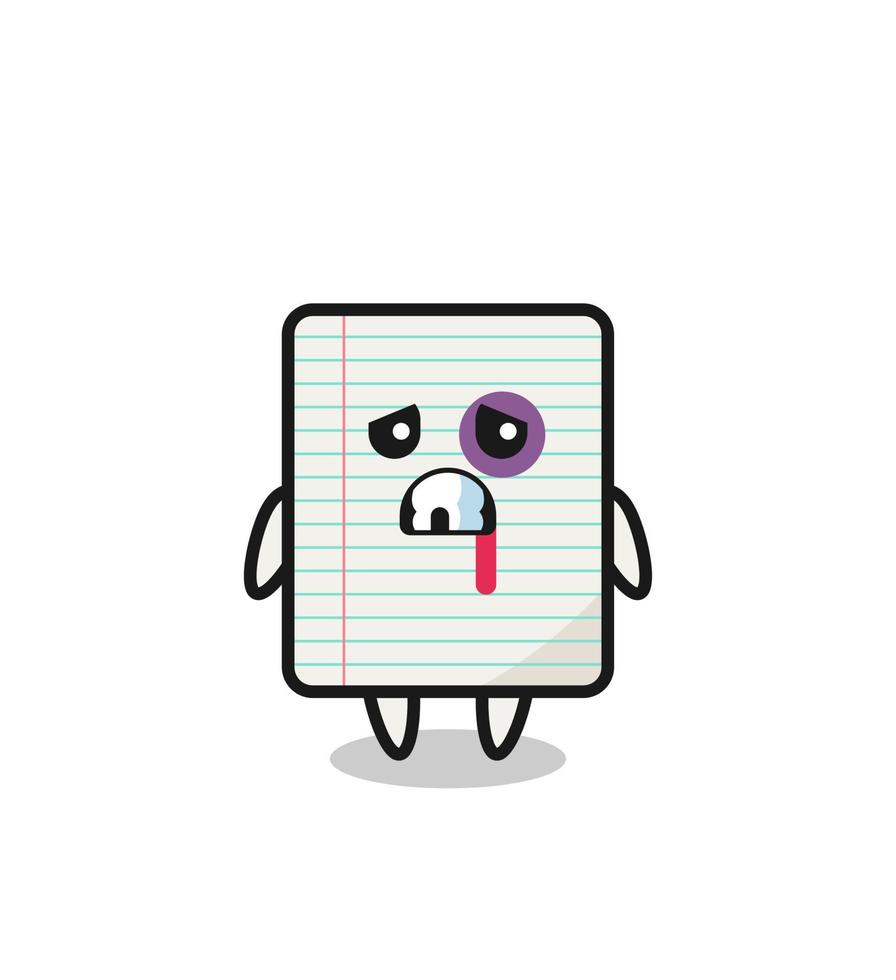 injured paper character with a bruised face vector