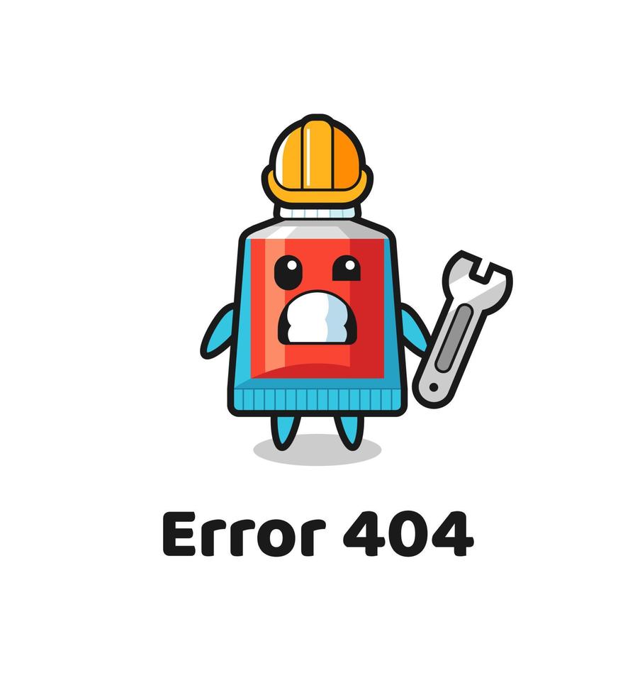 error 404 with the cute toothpaste mascot vector