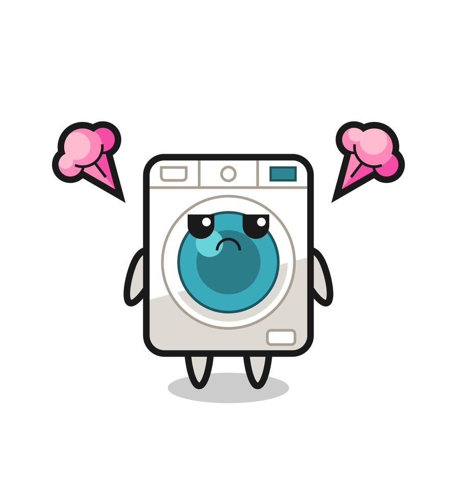 annoyed expression of the cute washing machine cartoon character vector