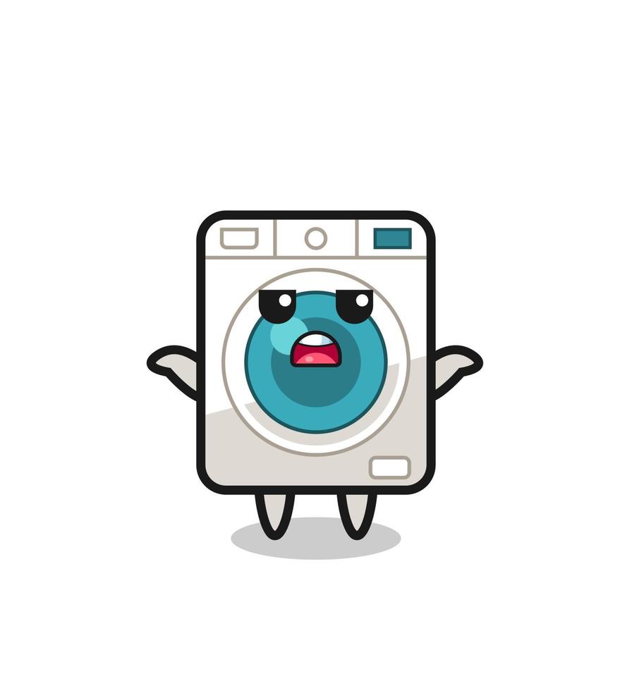 washing machine mascot character saying I do not know vector