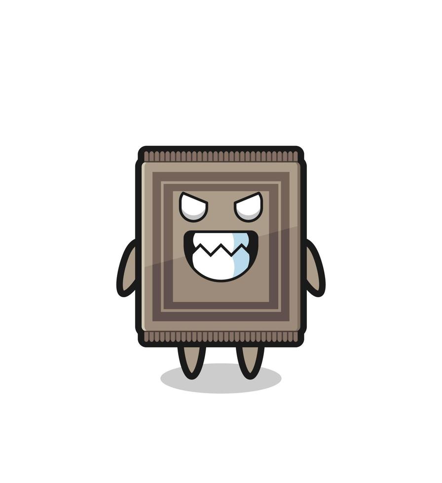 evil expression of the carpet cute mascot character vector