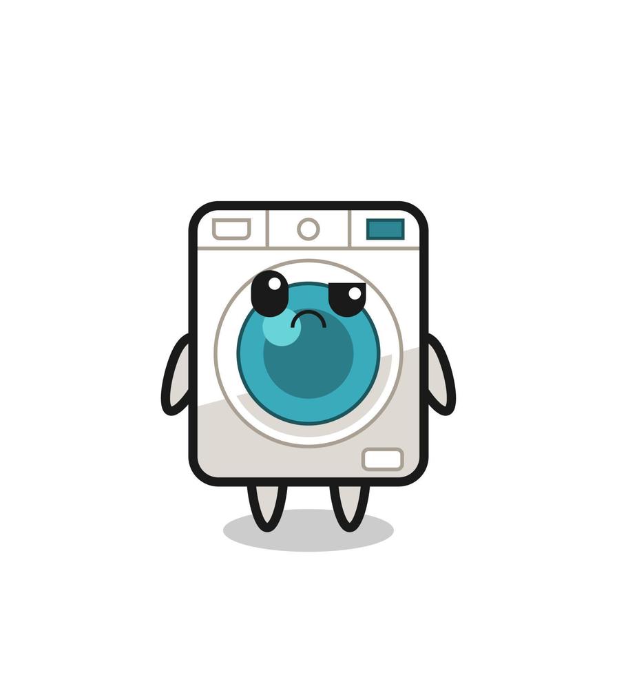 the mascot of the washing machine with sceptical face vector