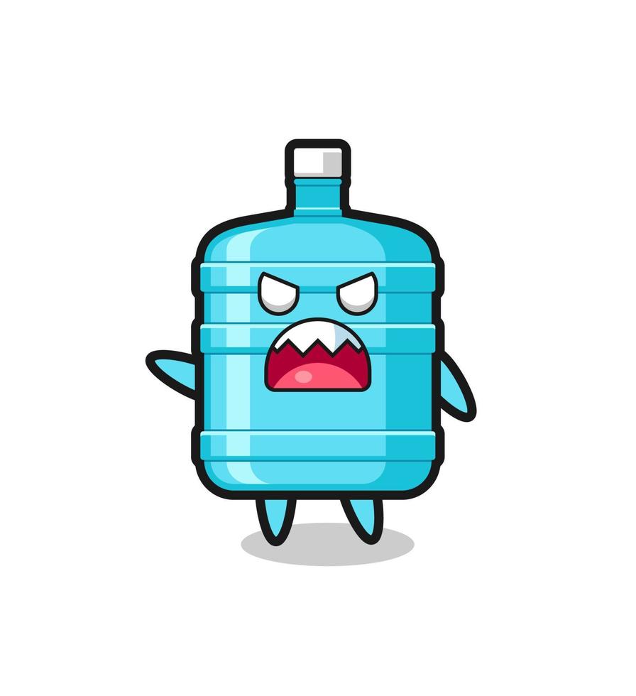 cute gallon water bottle cartoon in a very angry pose vector