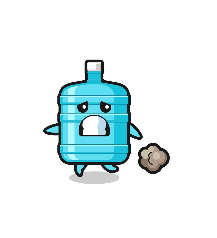 illustration of the gallon water bottle running in fear vector