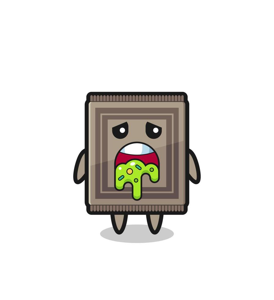 the cute carpet character with puke vector