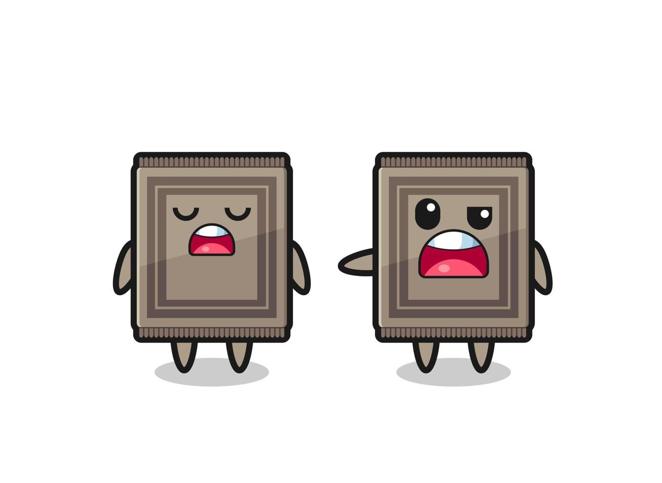 illustration of the argue between two cute carpet characters vector