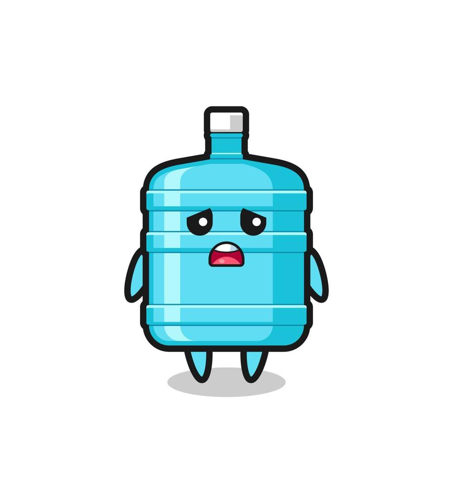 disappointed expression of the gallon water bottle cartoon vector