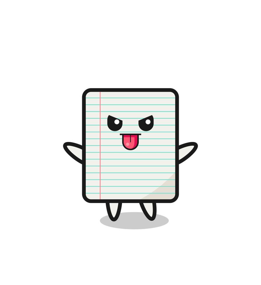 naughty paper character in mocking pose vector