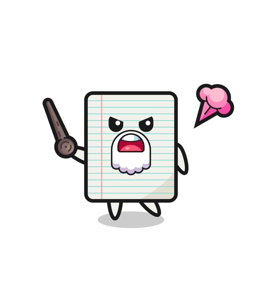 cute paper grandpa is getting angry vector