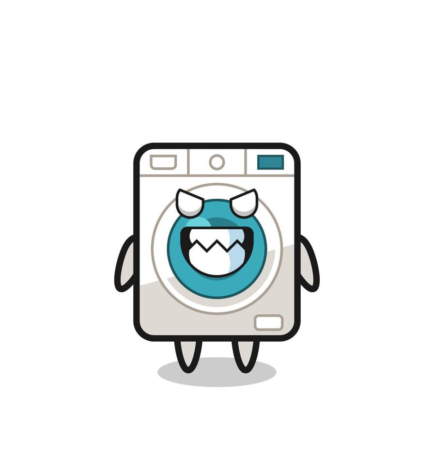 evil expression of the washing machine cute mascot character vector