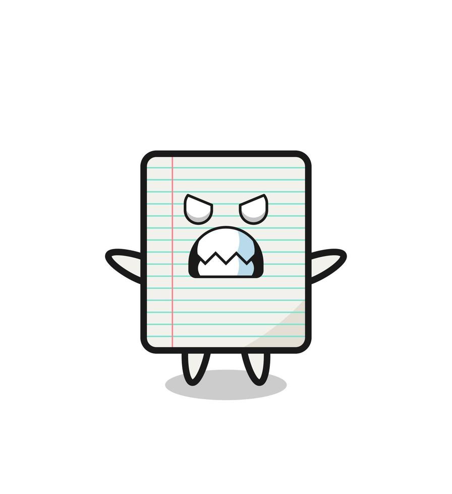wrathful expression of the paper mascot character vector