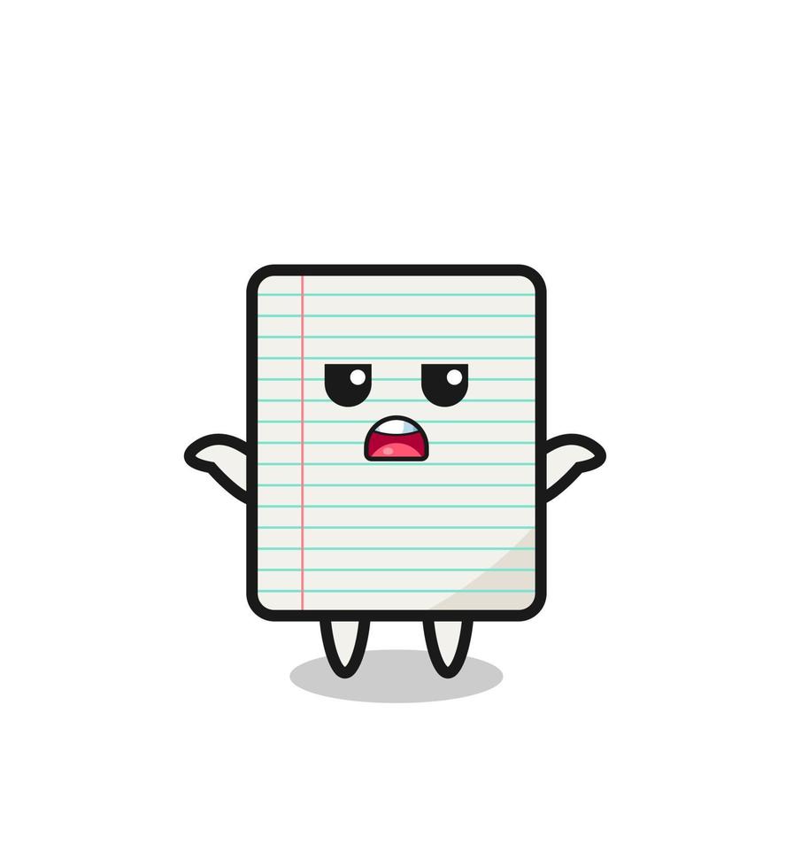 paper mascot character saying I do not know vector