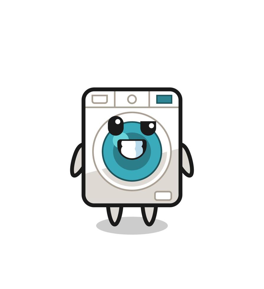 cute washing machine mascot with an optimistic face vector