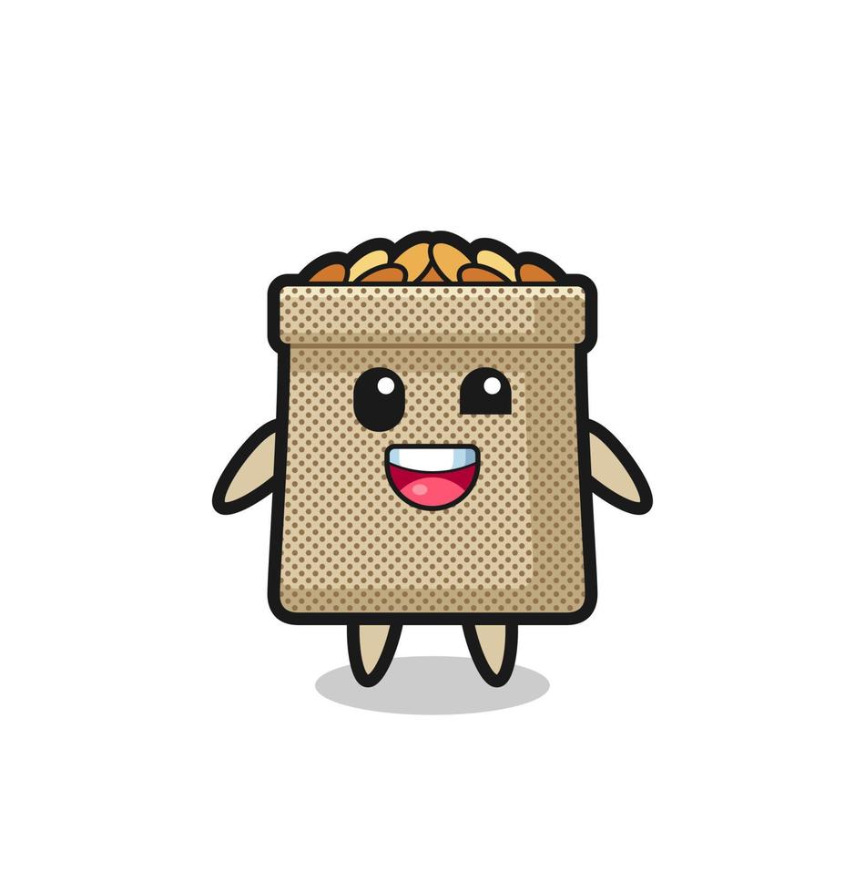 illustration of an wheat sack character with awkward poses vector