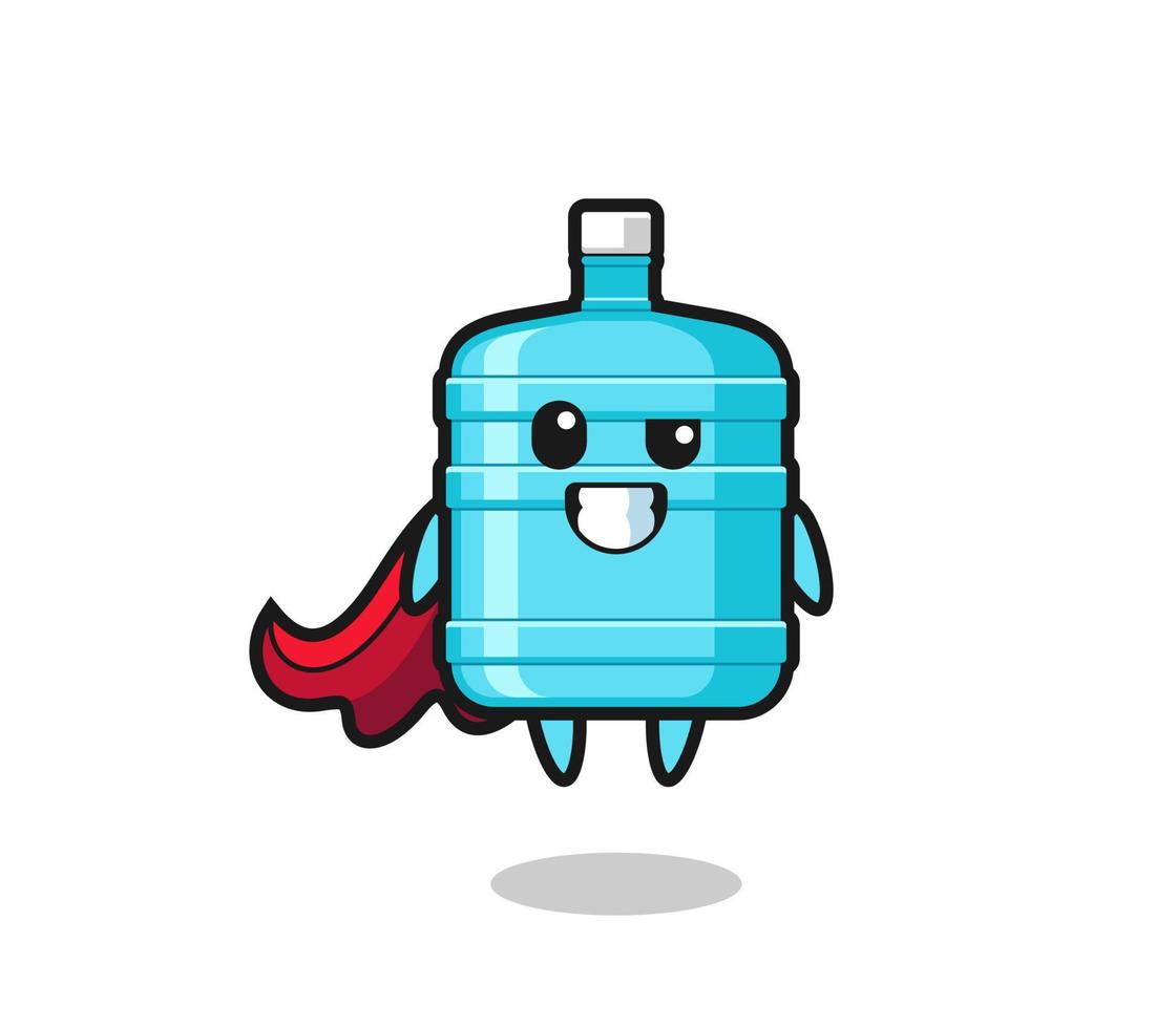 the cute gallon water bottle character as a flying superhero vector