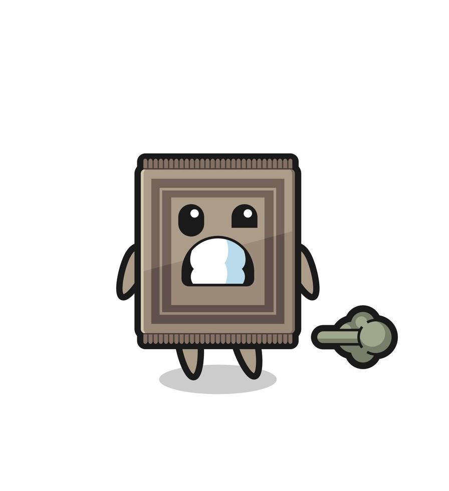 the illustration of the carpet cartoon doing fart vector