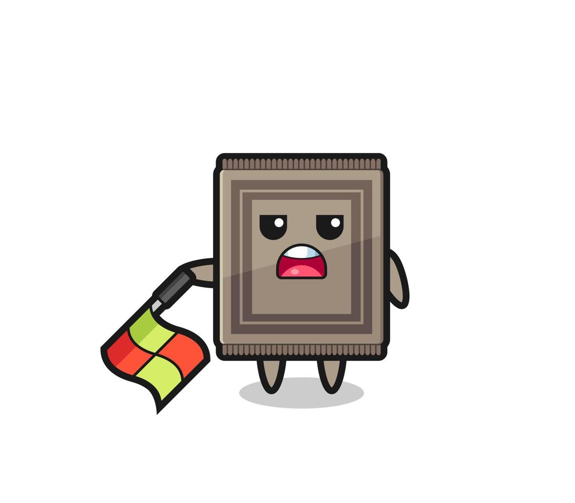 carpet character as line judge hold the flag down at a 45 degree angle vector