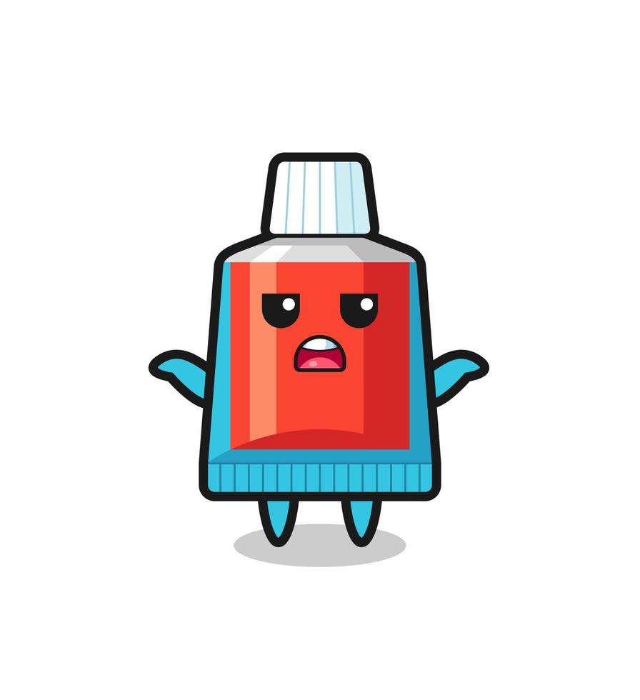 toothpaste mascot character saying I do not know vector