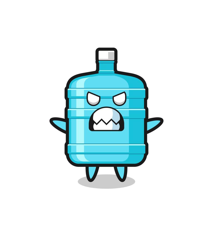 wrathful expression of the gallon water bottle mascot character vector