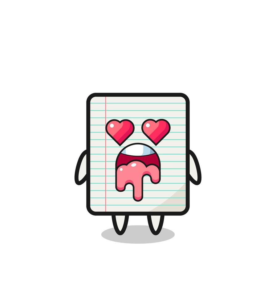 the falling in love expression of a cute paper with heart shaped eyes vector