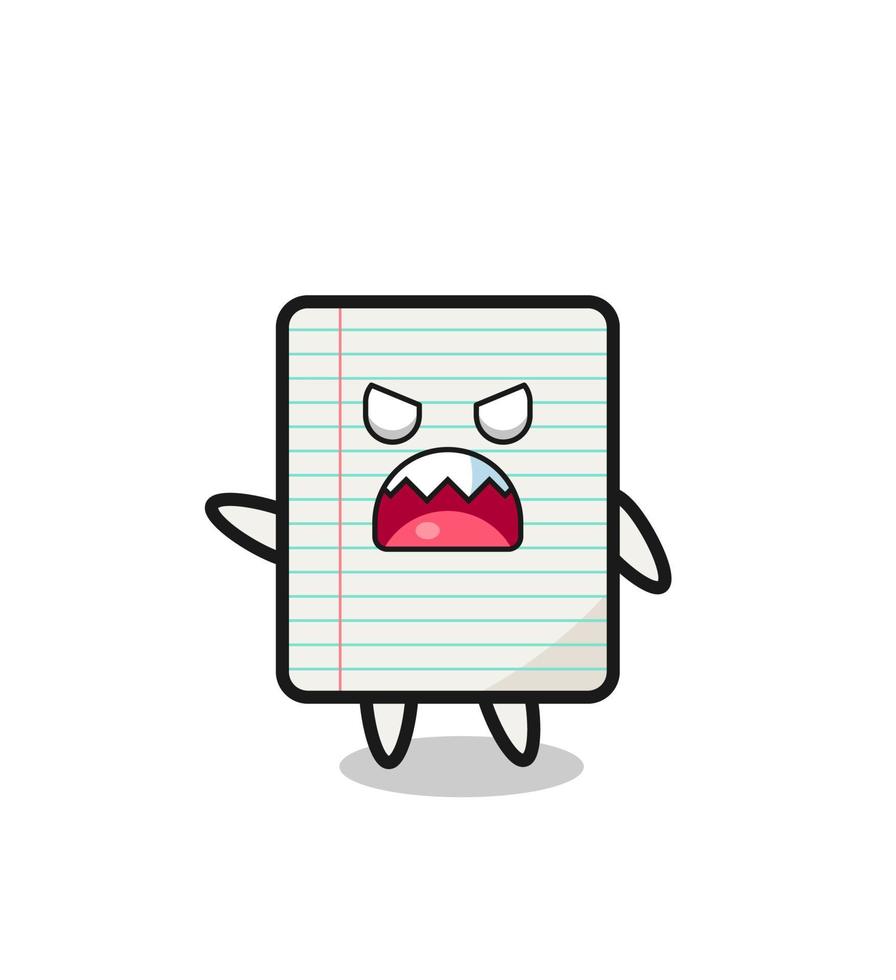 cute paper cartoon in a very angry pose vector