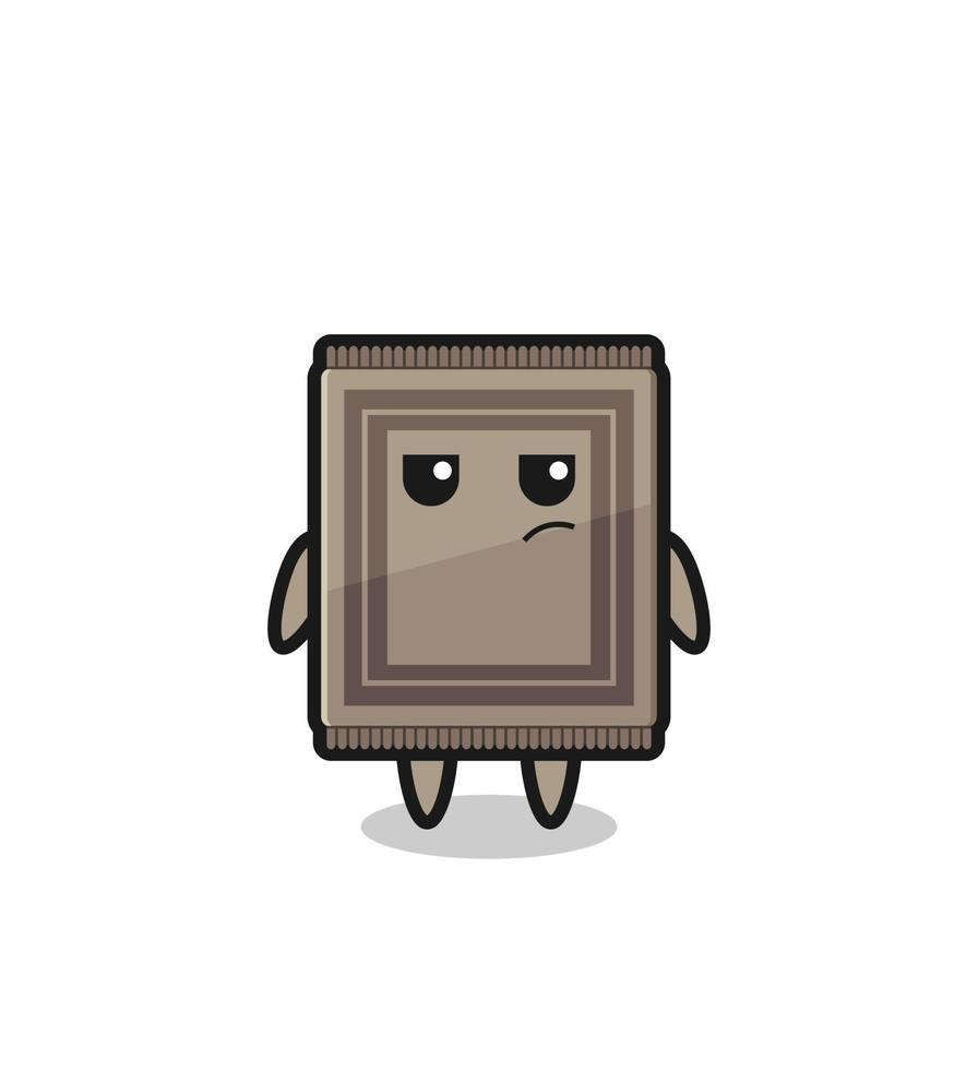 cute carpet character with suspicious expression vector